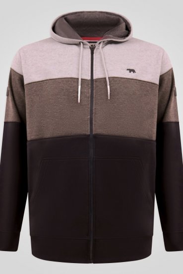 D555 Fitzgerald Zip Through Hoody With Cut & Sew Panels Sort - Trøjer og hættetrøjer - Trøjer og Hættetrøjer i store størrelser - 2XL-14XL