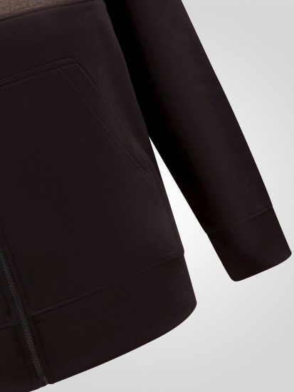 D555 Fitzgerald Zip Through Hoody With Cut & Sew Panels Sort - Trøjer og hættetrøjer - Trøjer og Hættetrøjer i store størrelser - 2XL-14XL