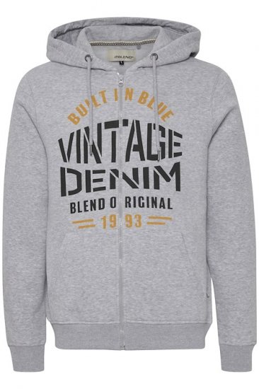 Blend Hoodie 4276 "Vintage Denim" Grey - Trøjer og hættetrøjer - Trøjer og Hættetrøjer i store størrelser - 2XL-14XL