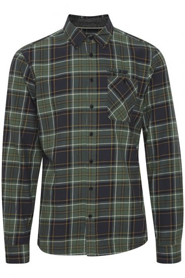 Blend Checked Long Sleeve Shirt 4324 Dress Blues - Tøj i store størrelser - Tøj i store størrelser til mænd
