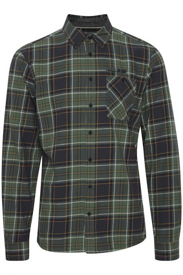 Blend Checked Long Sleeve Shirt 4324 Dress Blues - Skjorter - Skjorter til store mænd 2XL- 8XL