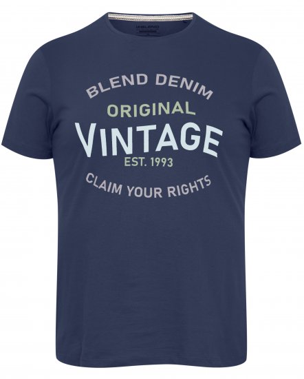 Blend 5018 T-Shirt Navy - T-shirts - T-shirts i store størrelser - 2XL-14XL