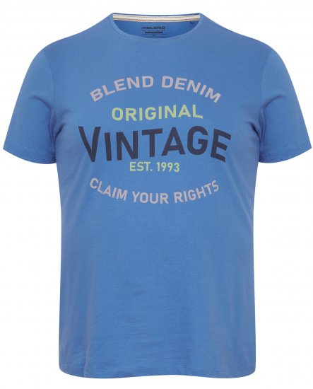 Blend 5018 T-Shirt Blue - T-shirts - T-shirts i store størrelser - 2XL-14XL