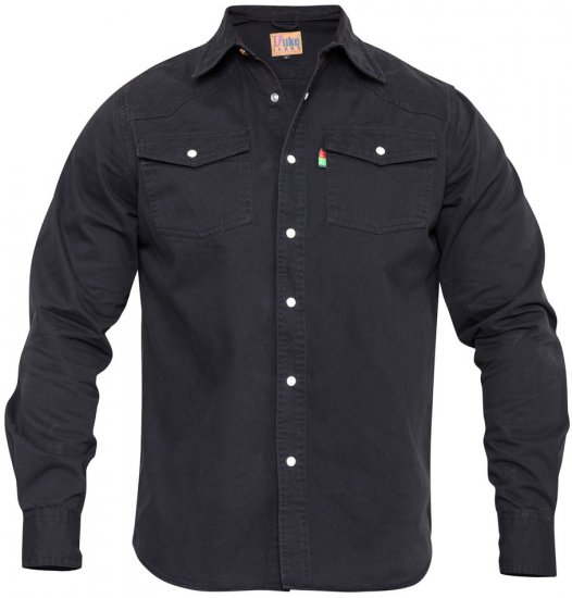 Duke Western Denimskjorte Sort - Skjorter - Skjorter til store mænd 2XL- 8XL