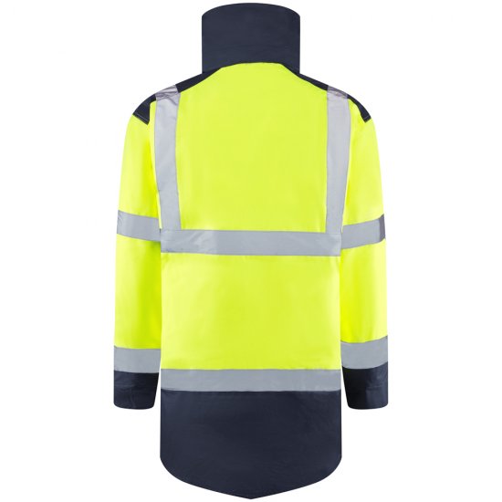 Leo Tawstock Warm Quilted Anorak Hi-Vis Yellow/Navy - Arbejdstøj - Arbejdstøj i store størrelser