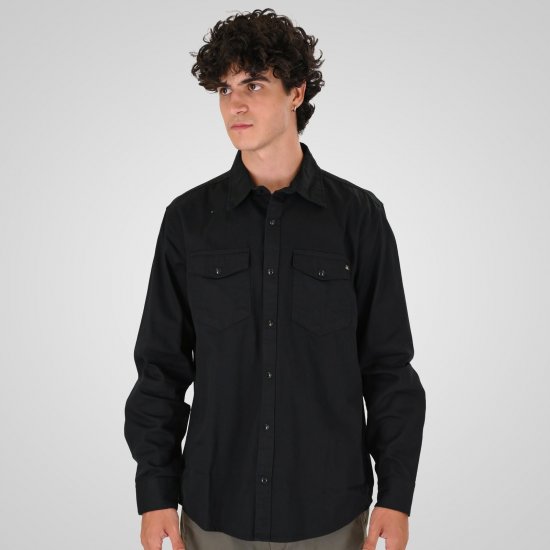 Double Outfitters GS-5126 Skjorte med trykknapper Sort - Skjorter - Skjorter til store mænd 2XL- 8XL