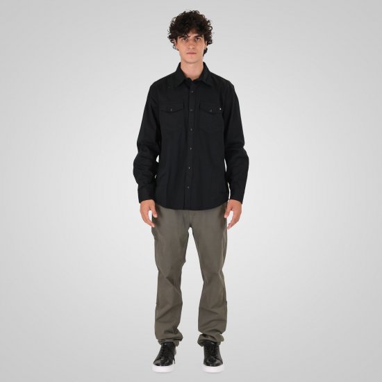 Double Outfitters GS-5126 Skjorte med trykknapper Sort - Skjorter - Skjorter til store mænd 2XL- 8XL