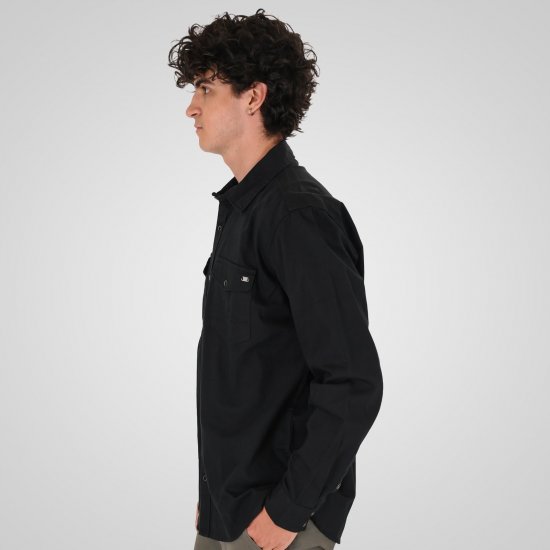 Double Outfitters GS-5126 Skjorte med trykknapper Sort - Skjorter - Skjorter til store mænd 2XL- 8XL
