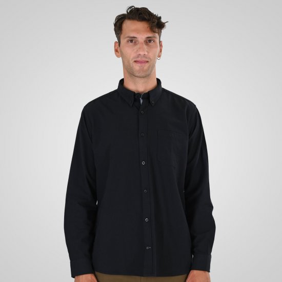 Double Outfitters GS-5225 Oxfordskjorte Sort - Skjorter - Skjorter til store mænd 2XL- 8XL