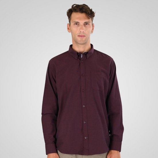 Double Outfitters GS-5225 Oxfordskjorte Bordeaux - Skjorter - Skjorter til store mænd 2XL- 8XL