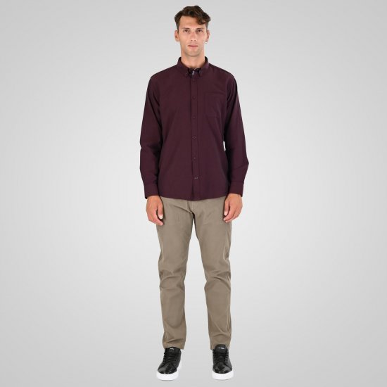 Double Outfitters GS-5225 Oxfordskjorte Bordeaux - Skjorter - Skjorter til store mænd 2XL- 8XL
