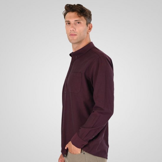 Double Outfitters GS-5225 Oxfordskjorte Bordeaux - Skjorter - Skjorter til store mænd 2XL- 8XL