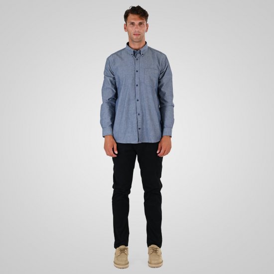 Double Outfitters GS-5225 Oxfordskjorte Lyseblå - Skjorter - Skjorter til store mænd 2XL- 8XL
