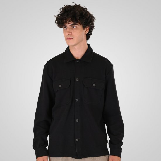Double Outfitters GS-5237 Skjortejakke Sort - Skjorter - Skjorter til store mænd 2XL- 8XL