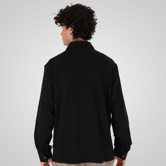 Double Outfitters GS-5237 Skjortejakke Sort - Skjorter - Skjorter til store mænd 2XL- 8XL