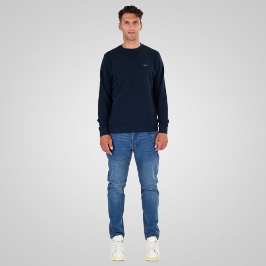 Double Outfitters MTOP-1141 Sweatshirt Mørkeblå - Trøjer og hættetrøjer - Trøjer og Hættetrøjer i store størrelser - 2XL-14XL
