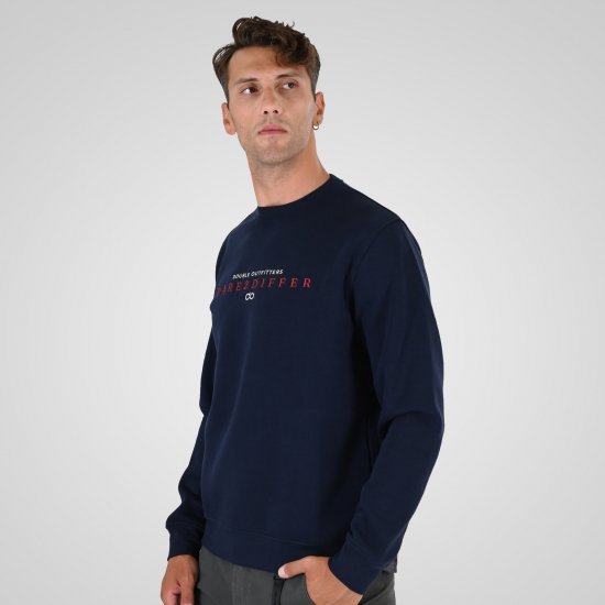Double Outfitters MTOP-1151 Sweatshirt Mørkeblå - Trøjer og hættetrøjer - Trøjer og Hættetrøjer i store størrelser - 2XL-14XL