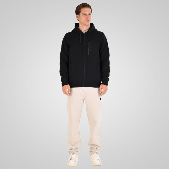 Double Outfitters MTOP-1160 Hættetrøje med lynlås Sort - Trøjer og hættetrøjer - Trøjer og Hættetrøjer i store størrelser - 2XL-14XL