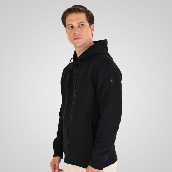 Double Outfitters MTOP-1160 Hættetrøje med lynlås Sort - Trøjer og hættetrøjer - Trøjer og Hættetrøjer i store størrelser - 2XL-14XL