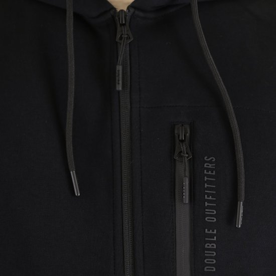 Double Outfitters MTOP-1160 Hættetrøje med lynlås Sort - Trøjer og hættetrøjer - Trøjer og Hættetrøjer i store størrelser - 2XL-14XL