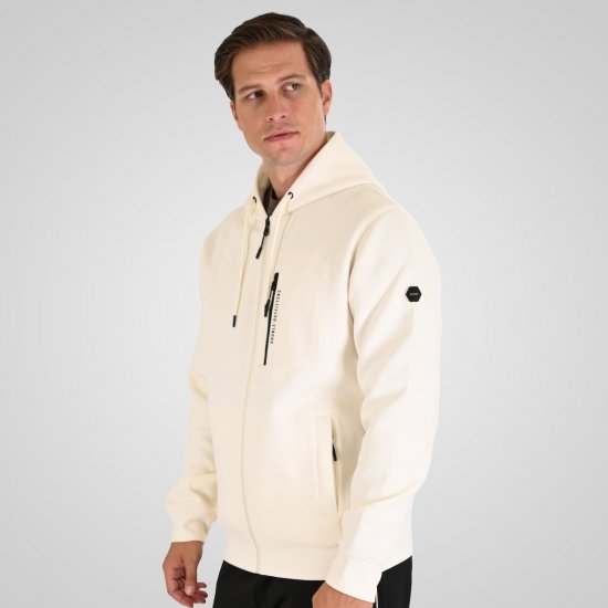 Double Outfitters MTOP-1160 Hættetrøje med lynlås Hvid - Trøjer og hættetrøjer - Trøjer og Hættetrøjer i store størrelser - 2XL-14XL