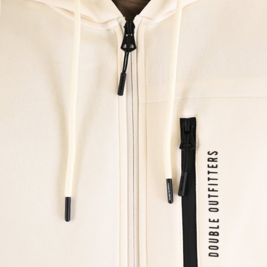 Double Outfitters MTOP-1160 Hættetrøje med lynlås Hvid - Trøjer og hættetrøjer - Trøjer og Hættetrøjer i store størrelser - 2XL-14XL