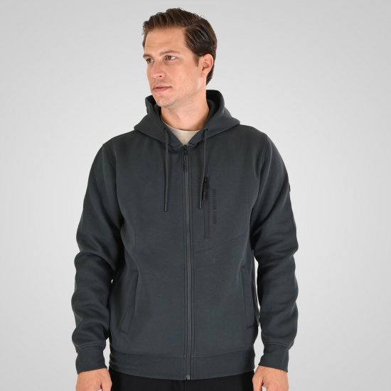 Double Outfitters MTOP-1160 Hættetrøje med lynlås Mørkegrøn - Trøjer og hættetrøjer - Trøjer og Hættetrøjer i store størrelser - 2XL-14XL