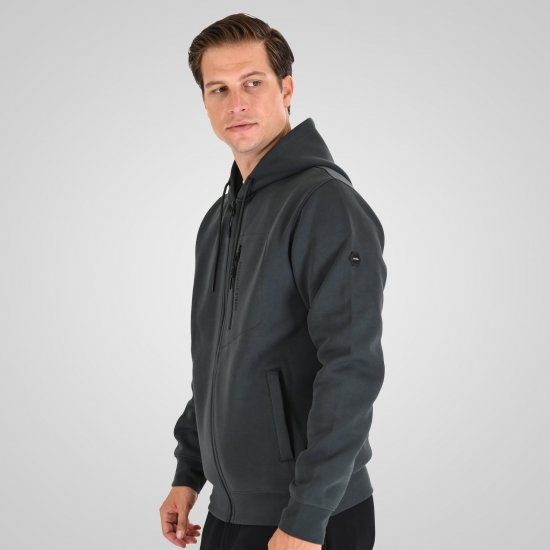 Double Outfitters MTOP-1160 Hættetrøje med lynlås Mørkegrøn - Trøjer og hættetrøjer - Trøjer og Hættetrøjer i store størrelser - 2XL-14XL