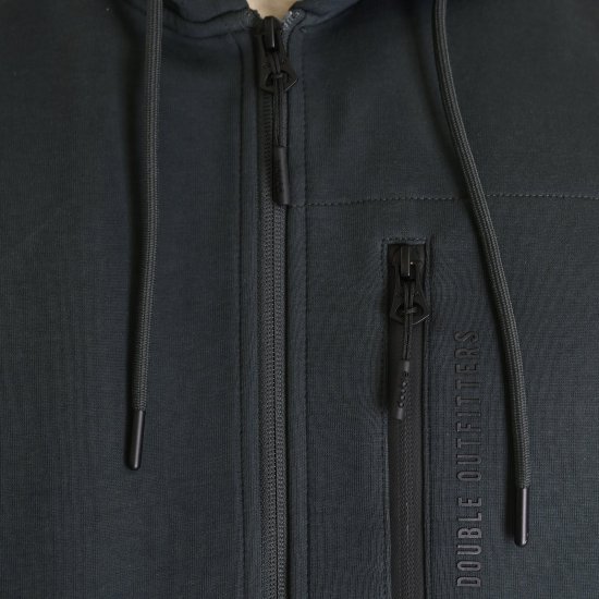 Double Outfitters MTOP-1160 Hættetrøje med lynlås Mørkegrøn - Trøjer og hættetrøjer - Trøjer og Hættetrøjer i store størrelser - 2XL-14XL