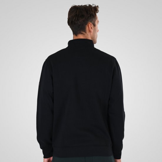 Double Outfitters MTOP-1163 Sweatshirt med halv lynlås Sort - Trøjer og hættetrøjer - Trøjer og Hættetrøjer i store størrelser - 2XL-14XL