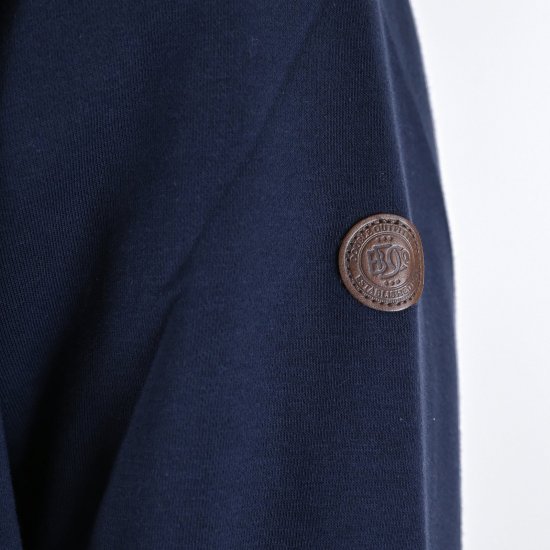 Double Outfitters MTOP-1163 Sweatshirt med halv lynlås Mørkeblå - Trøjer og hættetrøjer - Trøjer og Hættetrøjer i store størrelser - 2XL-14XL