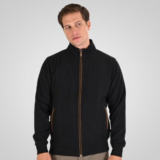 Double Outfitters SEL-1168 Sweatjakke med lynlås Sort - Trøjer og hættetrøjer - Trøjer og Hættetrøjer i store størrelser - 2XL-14XL