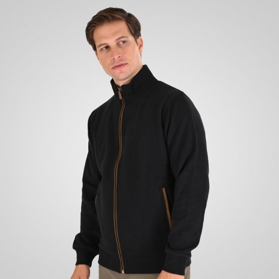 Double Outfitters SEL-1168 Sweatjakke med lynlås Sort - Trøjer og hættetrøjer - Trøjer og Hættetrøjer i store størrelser - 2XL-14XL