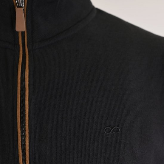 Double Outfitters SEL-1168 Sweatjakke med lynlås Sort - Trøjer og hættetrøjer - Trøjer og Hættetrøjer i store størrelser - 2XL-14XL