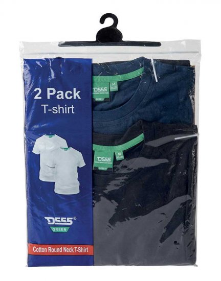 D555 Fenton 2-pack Black/Navy T-shirt - T-shirts - T-shirts i store størrelser - 2XL-14XL