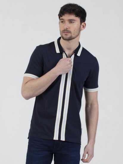 Mish Mash Belgrade Zip Through Polo Navy - Polotrøjer - Polotrøjer 2XL-8XL