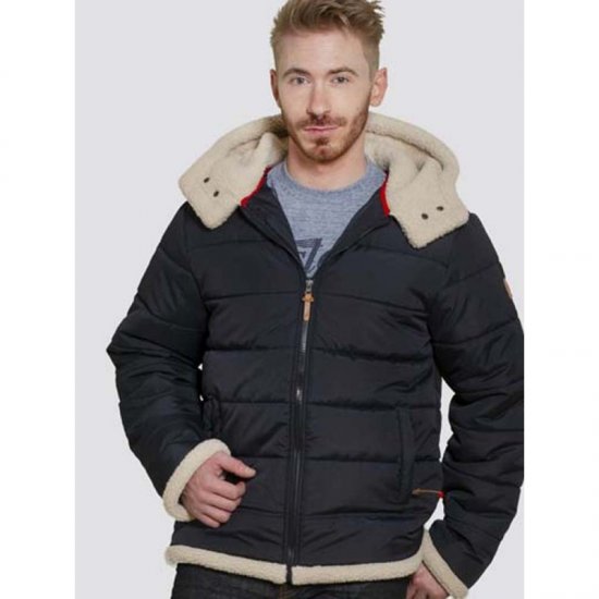 D555 Hudson Hooded Puffer Jacket Navy - Jakker - Jakker i store størrelser, 2XL- 12XL