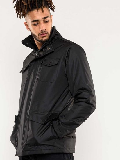 D555 Fargo Five Pocket Jacket With Ribbed Neck and Inner Quilting Black - Jakker - Jakker i store størrelser, 2XL- 12XL