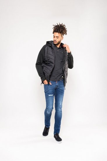 D555 Thorpe Hooded Quilted Jacket With Fleece Sleeves And Removable Fleece Hood - Jakker - Jakker i store størrelser, 2XL- 12XL
