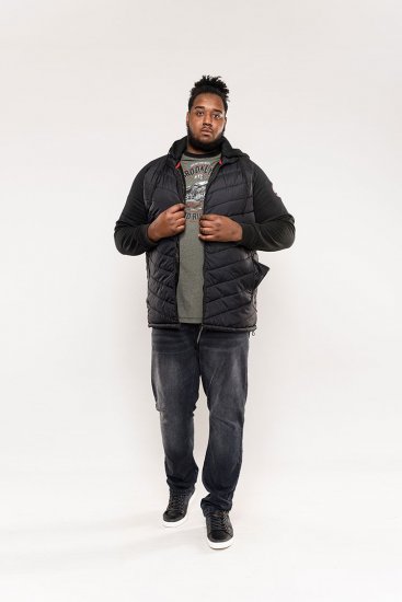 D555 Thorpe Hooded Quilted Jacket With Fleece Sleeves And Removable Fleece Hood - Jakker - Jakker i store størrelser, 2XL- 12XL