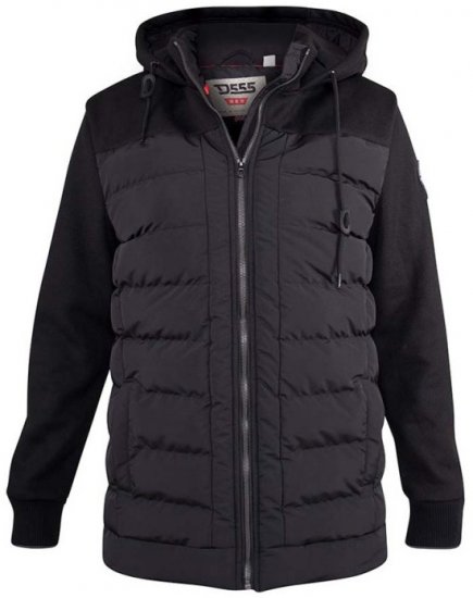 D555 Hampshire Hooded Quilted Jacket Black - Jakker - Jakker i store størrelser, 2XL- 12XL