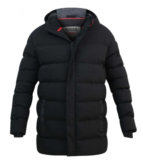 D555 Grove Quilted Parka Jacket Black - Jakker - Jakker i store størrelser, 2XL- 12XL