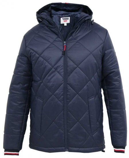 D555 Angus Diamond Quilted Puffer Jacket Navy - Jakker - Jakker i store størrelser, 2XL- 12XL