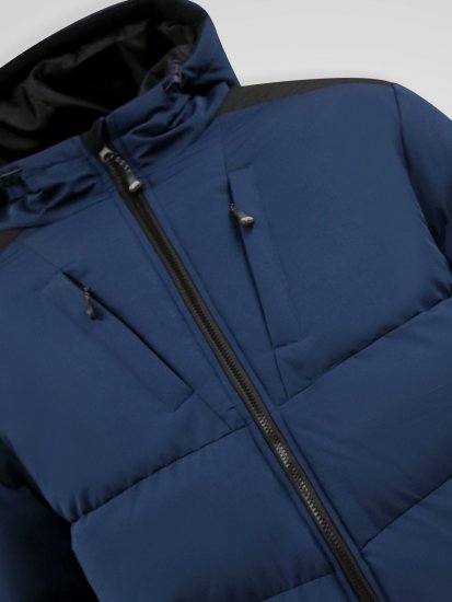 D555 Hank Ripstop Contrast Panelled Padded Hooded Jacket Mørkeblå - Jakker - Jakker i store størrelser, 2XL- 12XL