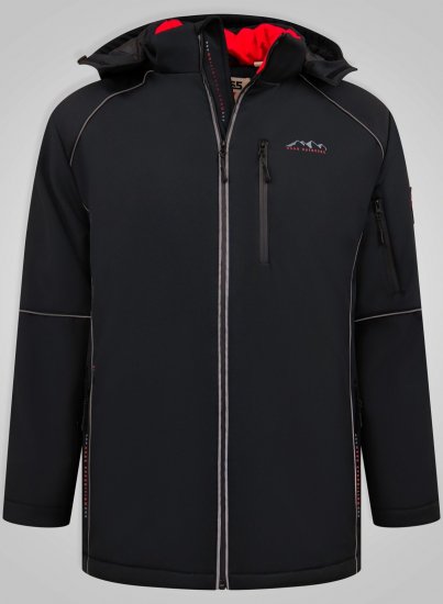 D555 Jamie Soft Shell Detachable Hood Padded Jacket Sort TALL - TALL jakker - TALL jakker med ekstra længde
