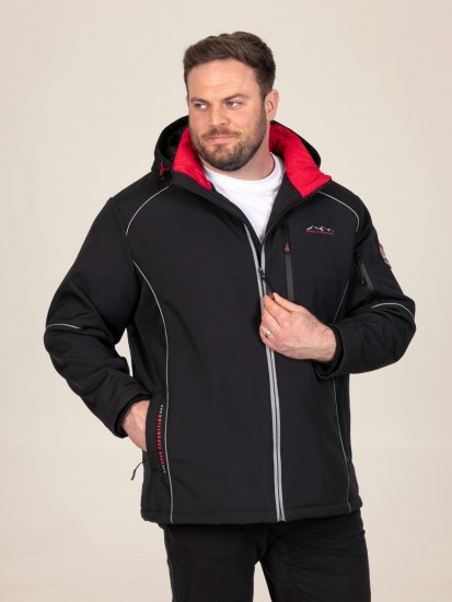 D555 Jamie Soft Shell Detachable Hood Padded Jacket Sort TALL - TALL jakker - TALL jakker med ekstra længde