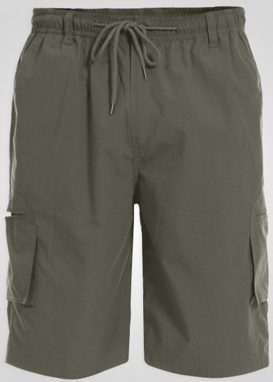 D555 Nick Cargoshorts med elastisk talje Khaki - Shorts - Shorts i store størrelser - W40-W60