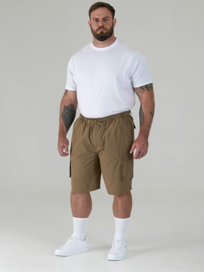 D555 Nick Cargoshorts med Elastisk Talje Beige - Shorts - Shorts i store størrelser - W40-W60