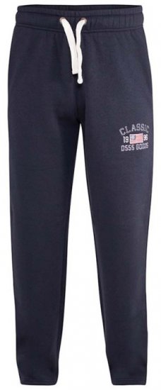 D555 Mayson Embroidered And Applique Open Hem Jogger With Drawcord Navy - Joggingbukser og shorts - Sweatpants og Sweatshorts 2XL-12XL