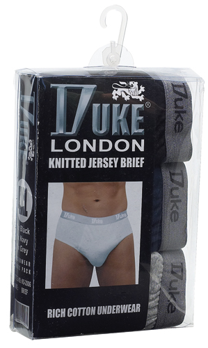 Duke Brief Underwear Black, Grey, Navy 3-Pack - Undertøj og Badetøj - Badetøj og Undertøj i store størrelser 2XL - 8XL